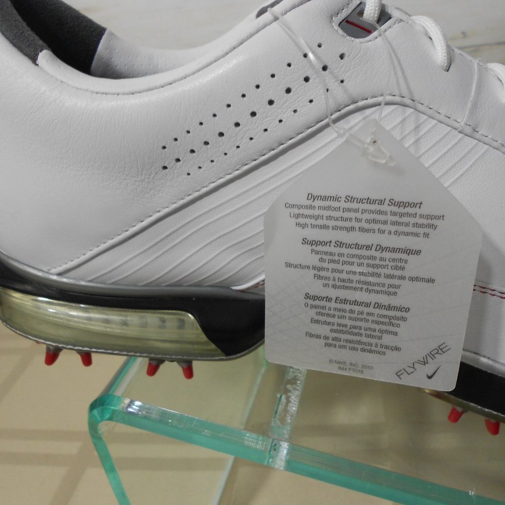 NEW NOS NIKE - Zoom Flywire 483327-100 TIGER WOODS TW Golf Shoes - White 10 Mens - Picture 8 of 16